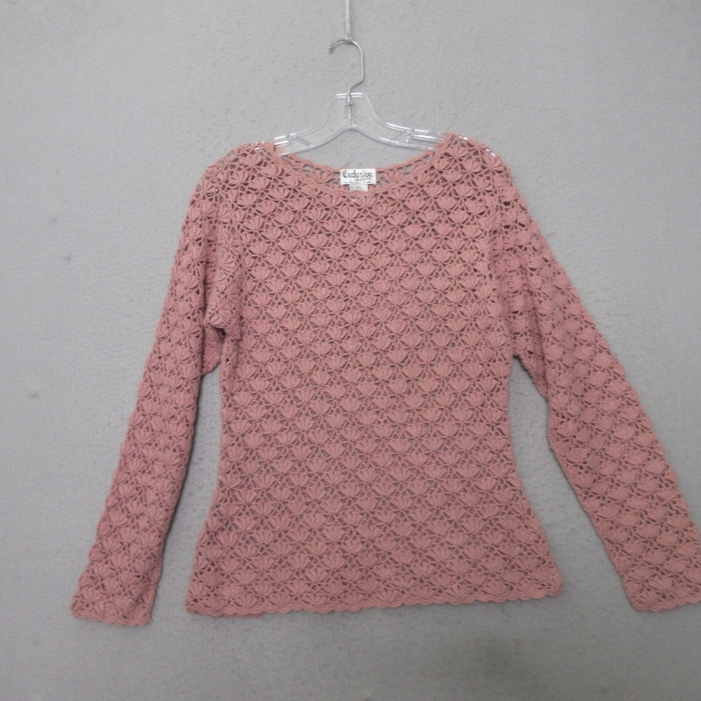 Vintage Crochet Sweater Mauve Crochet Boho Cottage Core Y2K Open Knit Granny